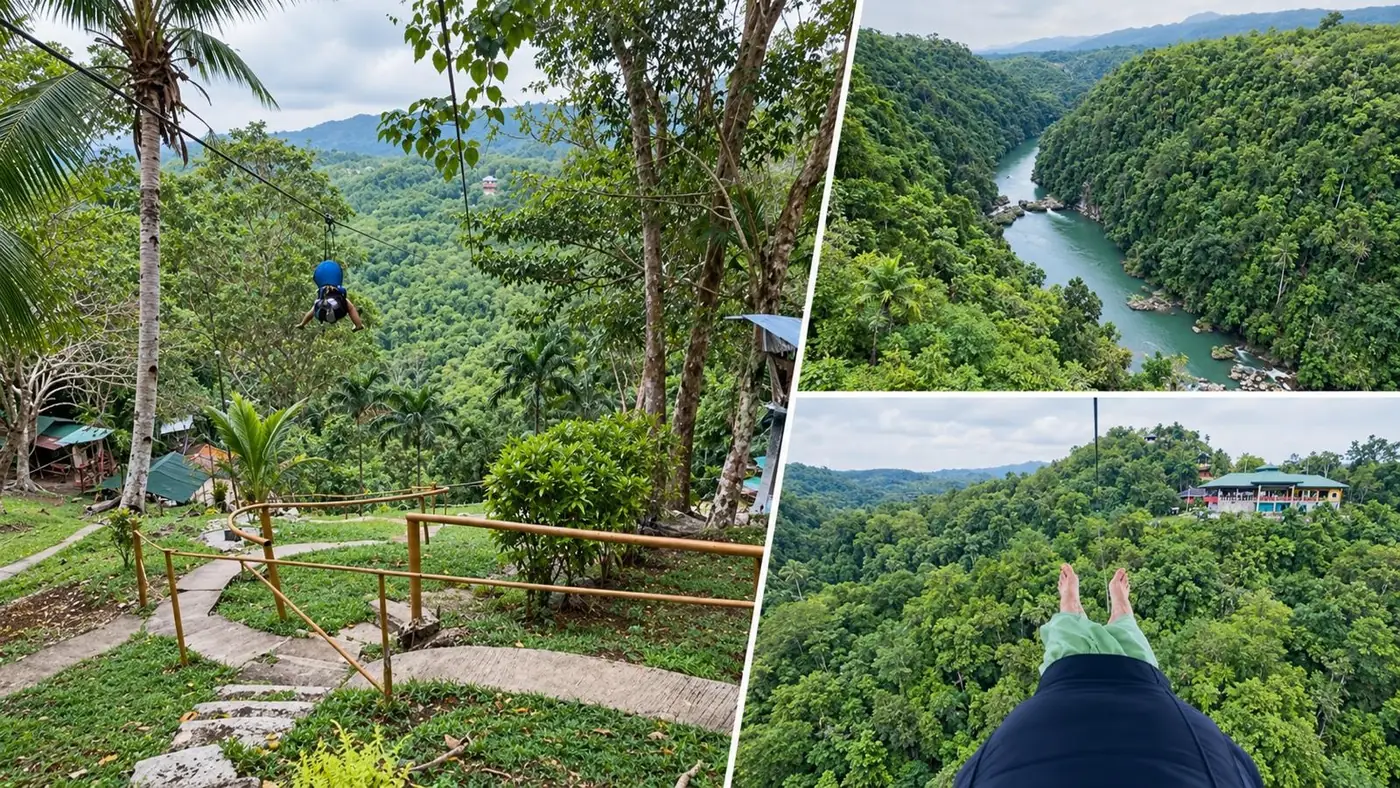 Tirolina del Loboc Eco-Tourism Adventure Park sobre el valle del río Loboc