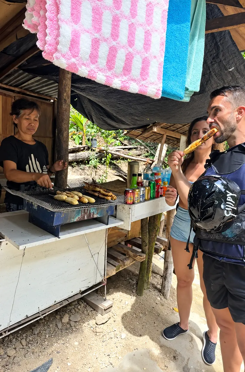 Puesto junto al camino donde paramos a tomar café y fruta